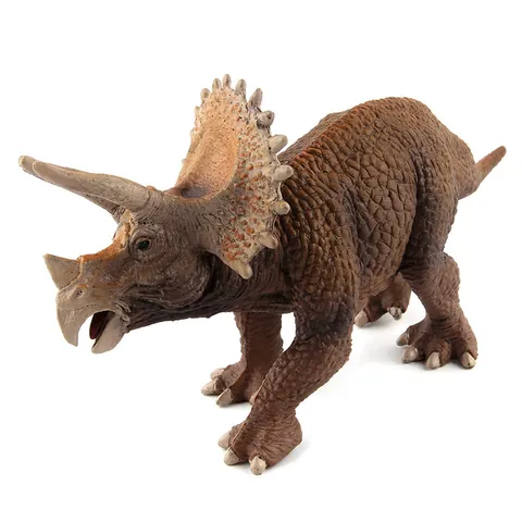 Modèle de Dinosaure Tricératops Réaliste Jouet en Plastique Figurine d'Animal Préhistorique Détaillée pour Enfants Adultes