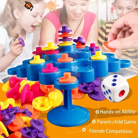 Gioco da Tavolo Educativo di Equilibrio Interazione Genitori Figli Gioco di Impilamento Allenamento Logico per Bambini
