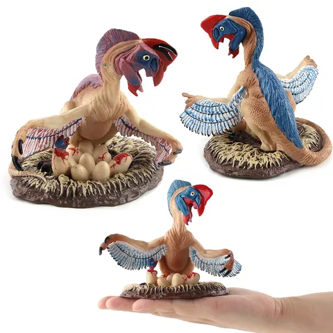 Realistisch Oviraptor Dinosaurus Model Met Nest En Eieren Gedetailleerd Jurassisch Gevederde Dinosaurus Beeldje Voor Onderwijs Collectie
