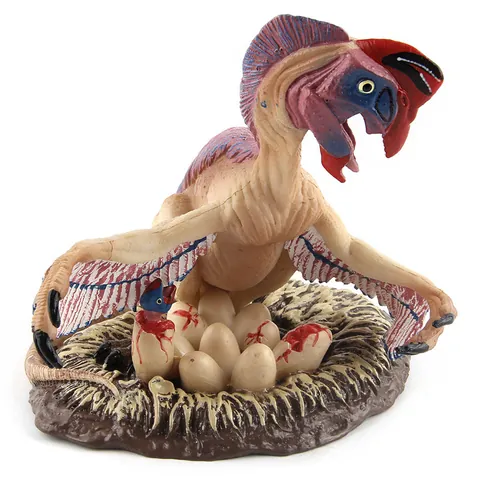 Realistisch Oviraptor Dinosaurus Model Met Nest En Eieren Gedetailleerd Jurassisch Gevederde Dinosaurus Beeldje Voor Onderwijs Collectie