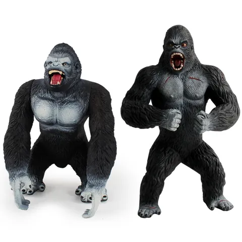 Realistic Gorilla King Kong Action Figure Simulation Primate Animal Model Roaring Ape Statue For Kids Educational Toys Home Decoration