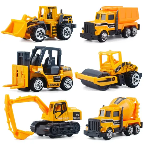 Alloy Die-cast Construction Vehicle Toy Excavator Dump Truck Roller Mixer Forklift Models For Kids Engineering Play Cars
