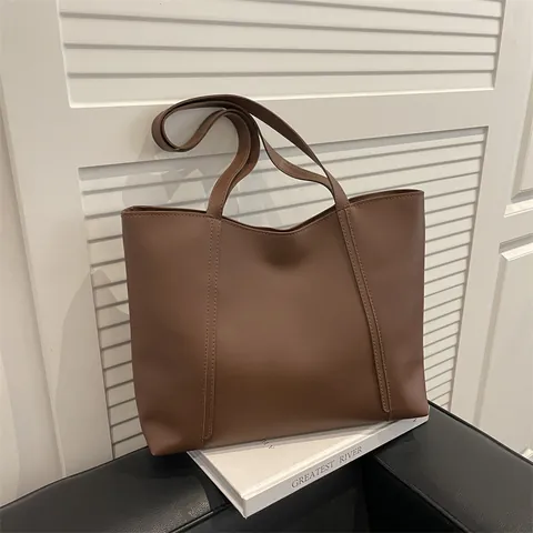 Große Kapazität PU Leder Shopper Für Damen Minimalistisch Pendler Umhängetasche Modische Lässige Büro Tasche Für Den Alltag
