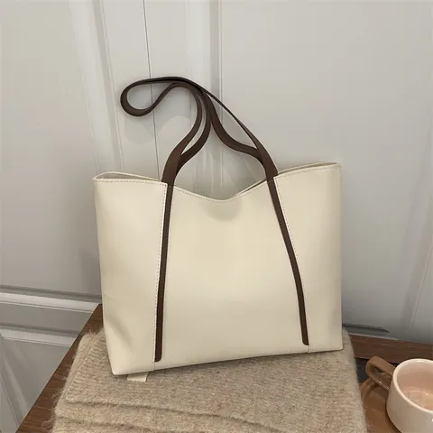 Große Kapazität PU Leder Shopper Für Damen Minimalistisch Pendler Umhängetasche Modische Lässige Büro Tasche Für Den Alltag