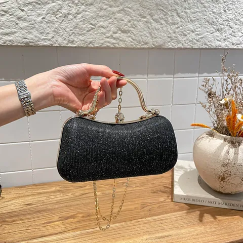 Damen Elegante Strass Abend Clutch Tasche Glitzer Pailletten Handtasche Mit Metallgriff Kette Riemen Für Hochzeit Bankett Party Geldbörse