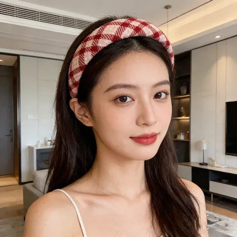 Vintage Plaid Leopard Fabric Headband Retro High Crown Hair Band Handmade Hair Accessories For Women New Year Daily Headwear