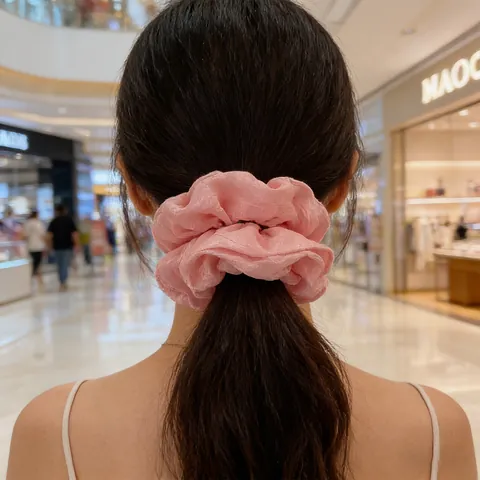 Oversized Scrunchies Korean Style Satin Fabric Hair Ties Solid Candy Color Large Elastic Hair Bands Daily Hair Accessories
