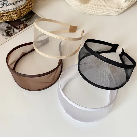 Cerchietto a Tesa Larga in Maglia Minimalista Stile Coreano Per Donna Elegante Fascia Per Capelli Traspirante Tinta Unita