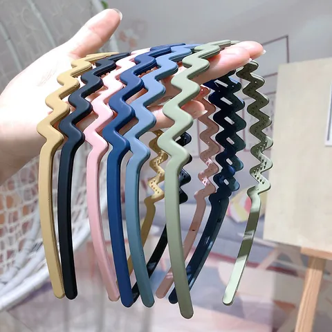 Matte Morandi Color Wave Hairband For Women Non-Slip Frosted Wavy Headband For Face Washing Daily Hair Accessory Jewelry