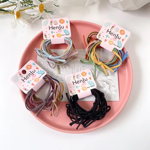 Coleteros de Tela Minimalistas de Alta Elasticidad Colores Macarrón Dulces Accesorios para el Cabello Estilismo Diario para Mujer