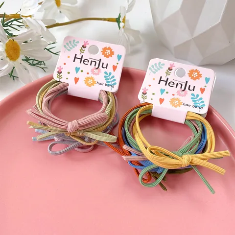 Coleteros de Tela Minimalistas de Alta Elasticidad Colores Macarrón Dulces Accesorios para el Cabello Estilismo Diario para Mujer