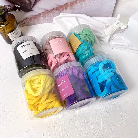 Korean Style Candy Color Elastic Hair Ties Seamless Scrunchies Wave Mesh Texture Braided Hair Bands Accessories For Women Girls