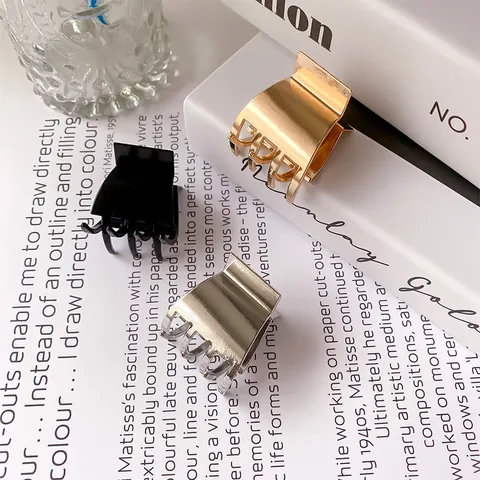 Minimalistische Metall Haarkrallen Kleine Matte Haarklammern Elegante Geometrische Pferdeschwanz Halter Haarschmuck Für Damen