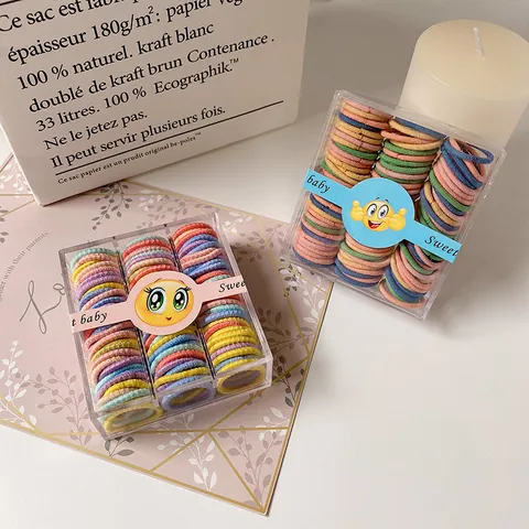 Kids Elastic Hair Ties Macaron Colored Nylon Hair Rings Non Damaging Seamless Ponytail Holders For Baby Girls Hair Accessories
