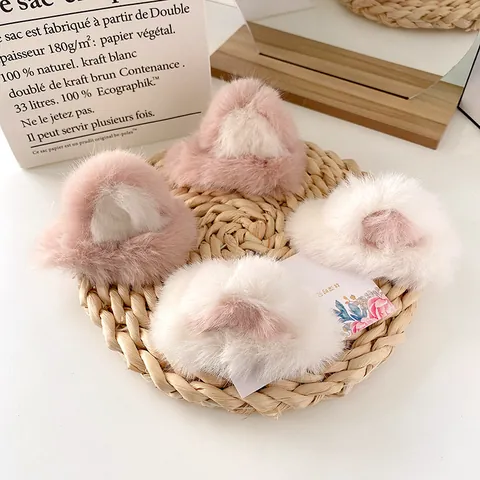 Cute Plush Cat Ear Hair Clips Faux Fur Animal Ear Hairpins Sweet Kawaii Hair Accessories For Women Girls Kids Daily Party
