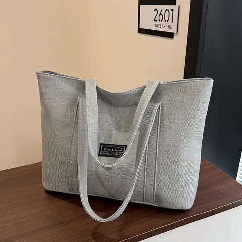 Große Kapazität Baumwolle Leinen Tote Bag Mode Canvas Handtasche Täglich Pendler Schultertasche Große Wickeltasche Student Schultasche