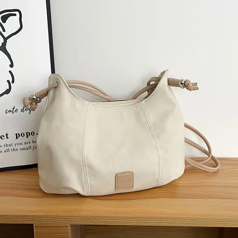 Sac À Bandoulière Minimaliste En Cuir PU Pour Femmes Mode Besace Tote Bag Avec Bandoulière Réglable Décor De Nœud Voyage Quotidien