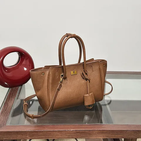 Women Large Capacity Leather Tote Bag Retro Lychee Pattern Handbag Shoulder Strap Crossbody Bag For Daily Commuter