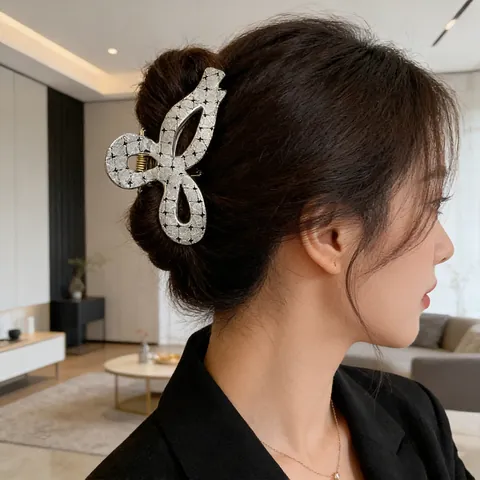 Grande Fiocco Pinza per Capelli da Donna Acrilico Glitter Quadretti Pois Righe Trasparente Gioielli per Capelli Stile Coreano