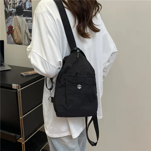 Mochila de Nailon de Moda para Mujer Impermeable Gran Capacidad Bolsa de Pecho Casual Multifuncional Bolso Bandolera Ligero