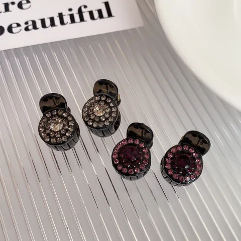 Mini Pinzas de Pelo con Diamantes de Imitación para Mujer Pequeñas Pinzas de Cristal Brillante para Flequillo Accesorios para Peinado de Princesa