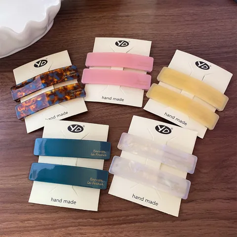 Minimalist Acetate Rectangular Hair Clips For Women Korean Style Simple Barrette Side Fringe Clip Geometric Hair Accessories