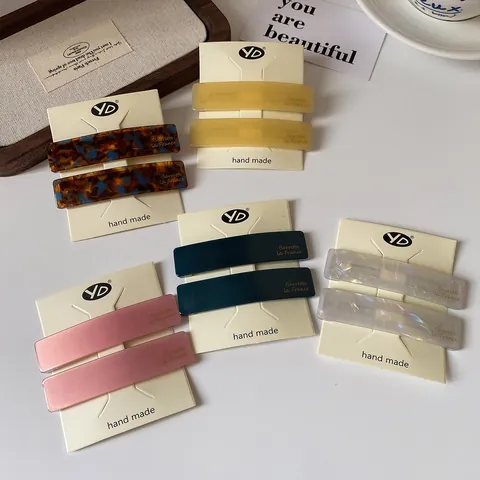Minimalist Acetate Rectangular Hair Clips For Women Korean Style Simple Barrette Side Fringe Clip Geometric Hair Accessories