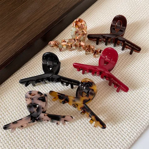 Vintage Acetate Hair Claw Clip For Women High End Korean Style Shark Clip Back Of Head Bun Hair Accessory Hair Clamps