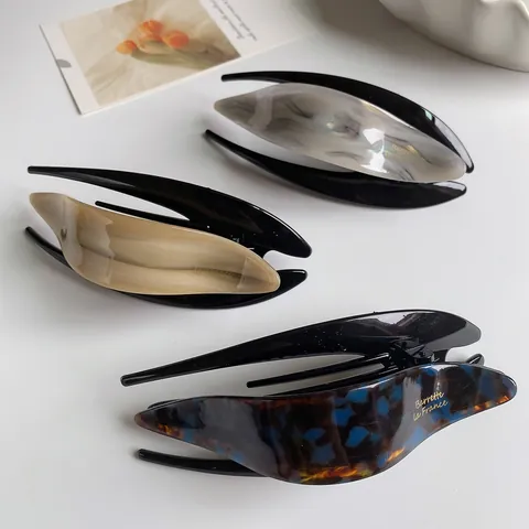 Pinze per Capelli in Acetato Stile Francese Vintage Marmo Tartarugato Grande Fermaglio per Capelli da Donna Accessori Eleganti