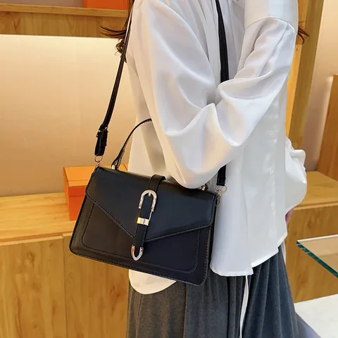 Women's Vintage PU Leather Crossbody Bag Retro Monogram Patchwork Handbag Small Square Flap Shoulder Bag For Commuter Daily Wear