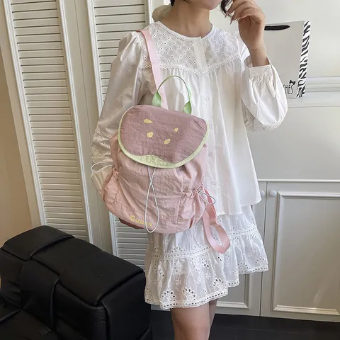Sac à Dos Enfant Thème Fruit Mignon Nylon Léger Motif Pastèque Pomme Poire Goyave Sac d'École à Cordon pour Filles Garçons Sac Décontracté de Voyage