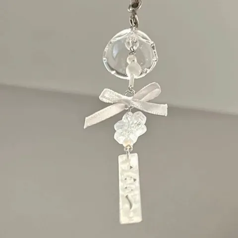 Catenella per Telefono in Perline a Fiocco di Neve Fatta a Mano Semplice Carino Ciondolo per Borsa Con Fiocco Campanello Fiore Donna