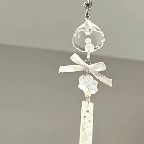 Catenella per Telefono in Perline a Fiocco di Neve Fatta a Mano Semplice Carino Ciondolo per Borsa Con Fiocco Campanello Fiore Donna