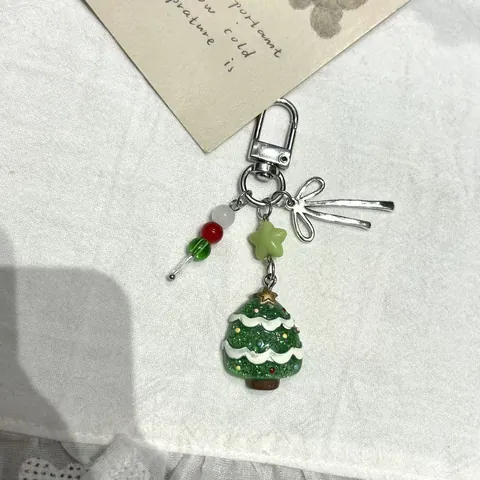 Weihnachten Schneemann Weihnachtsbaum Schlüsselanhänger Süße Harzperlen Handy Anhänger Tasche Dekoration Für Damen Mädchen Festlich Geschenk