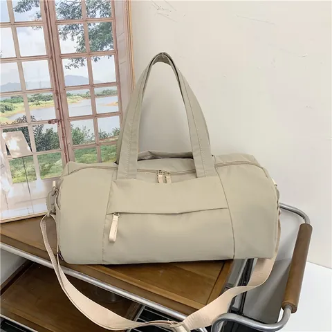 Borsone da Viaggio in Tessuto Oxford a Grande Capacità Donna Tinta Unita Impermeabile Yoga Fitness Borsa a Mano Spalla Quotidiano Tempo Libero Tote