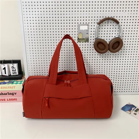 Borsone da Viaggio in Tessuto Oxford a Grande Capacità Donna Tinta Unita Impermeabile Yoga Fitness Borsa a Mano Spalla Quotidiano Tempo Libero Tote