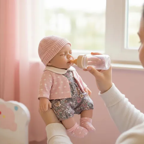 Realistic Reborn Doll Solid Silicone Sleeping Baby Girl Pink Floral Outfit Knitted Hat Companion Toy For Kids Birthday Gift