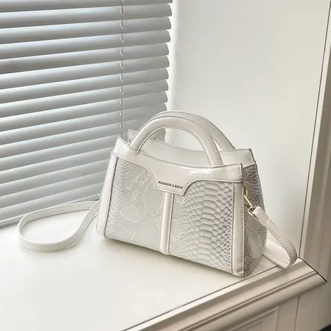 Damen PU Leder Handtasche Schlangenmuster Geprägtes Lackleder Quadratische Umhängetasche Mit Verstellbarem Schultergurt Für Büro