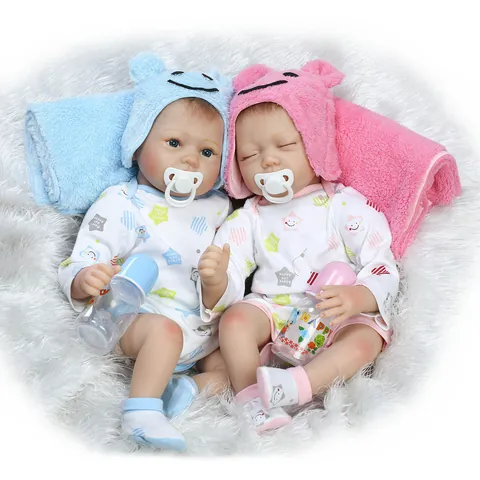 55cm Lifelike Reborn Baby Doll Silicone Limbs Soft Cloth Body Realistic Infant Toy With Hat Romper Pacifier Bottle For Kids