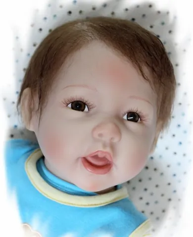 Realistische Reborn Baby Puppe Weiches Silikon Realistische Neugeborene Puppe Mit Blauem Kleidung Strampler Schnuller Geschenk