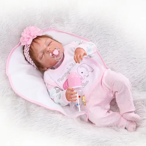 Realistic Silicone Reborn Baby Doll Newborn Sleeping Baby With Accessories For Kids Birthday Gift Home Nursery