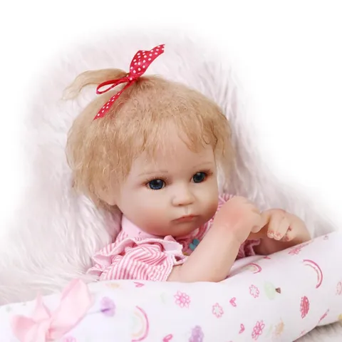 Muñeco Bebé Reborn Realista Traje Rayas Rosas Miembros Silicona Suave Cuerpo Tela Pelo Mohair Con Chupete Biberón Almohada