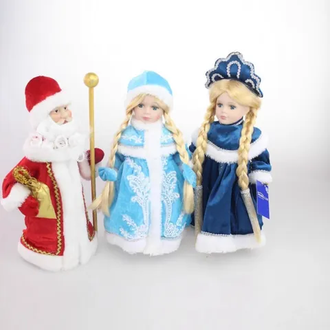 12 Zoll Weihnachten Porzellanpuppe Weihnachtsmann Schneewittchen Winter Deko Traditionelle Slawische Figur Mit Samtkleid