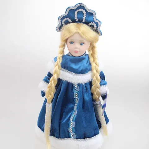 12 Zoll Weihnachten Porzellanpuppe Weihnachtsmann Schneewittchen Winter Deko Traditionelle Slawische Figur Mit Samtkleid