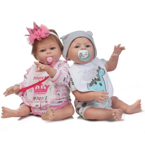 Poupée Reborn Réaliste Silicone Souple Corps Entier Jouet de Bébé Nouveau-Né Avec Vêtements et Accessoires Dinosaure Princesse Cadeau