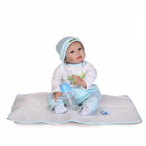 Realistische Reborn Baby Puppe Weicher Silikonkörper Simulation Neugeborenes Mädchen Spielzeug Mit Gestreifter Kleidung Zubehör Für Kinder Geschenk