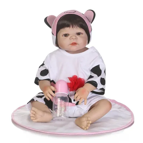 Realistische Full Siliconen Reborn Baby Pop Levensechte Pasgeboren Pop Met Dieren Thema Outfit Speelgoed Voor Kinderen Cadeau
