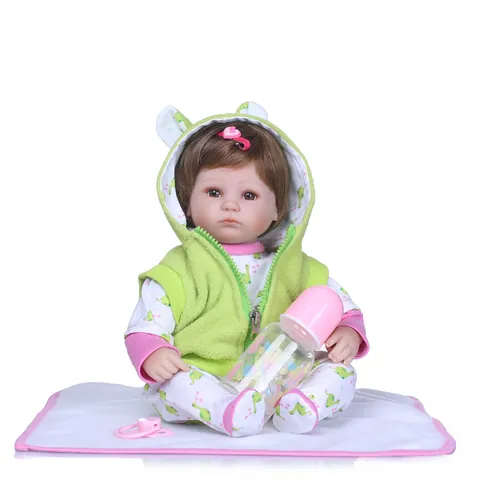 Realistic Reborn Baby Doll Soft Silicone Body Toy With Dinosaur Outfit Feeding Bottle Pacifier For Kids Role Play Gift