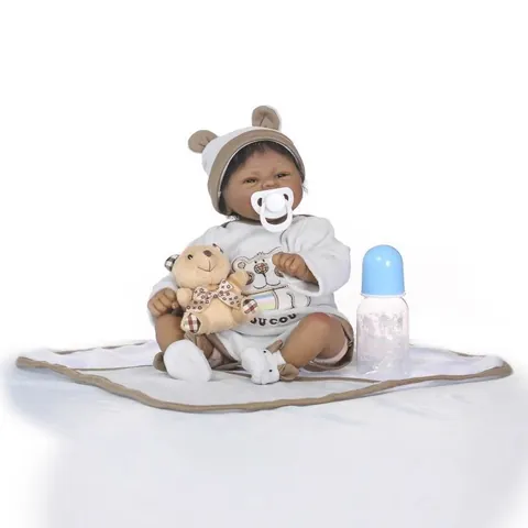Lifelike Reborn Baby Doll Silicone Soft Body Realistic Newborn Doll Set With Clothes Accessories For Kids Birthday Gift