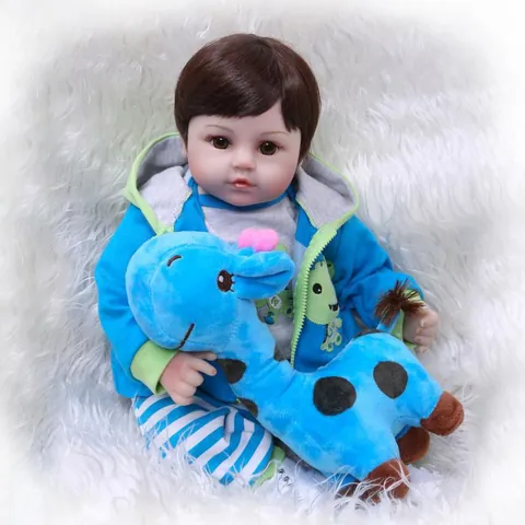 Realistic Reborn Baby Doll Silicone Head Limbs Cotton Body With Frog Hoodie Striped Pants Giraffe Plush Toy Gift For Kids